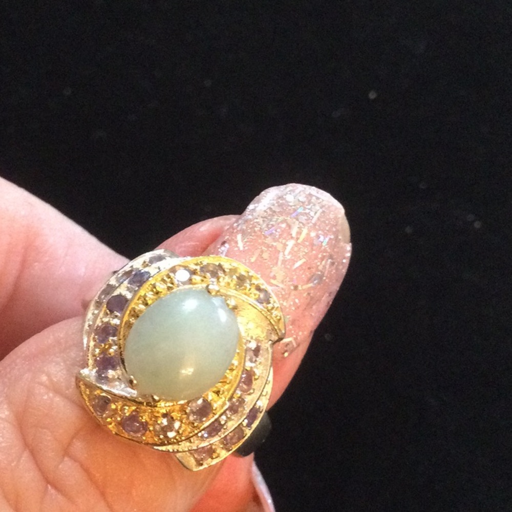 Elegant Genuine Aquamarine & Tanzanite Ring - Picture 9 of 10